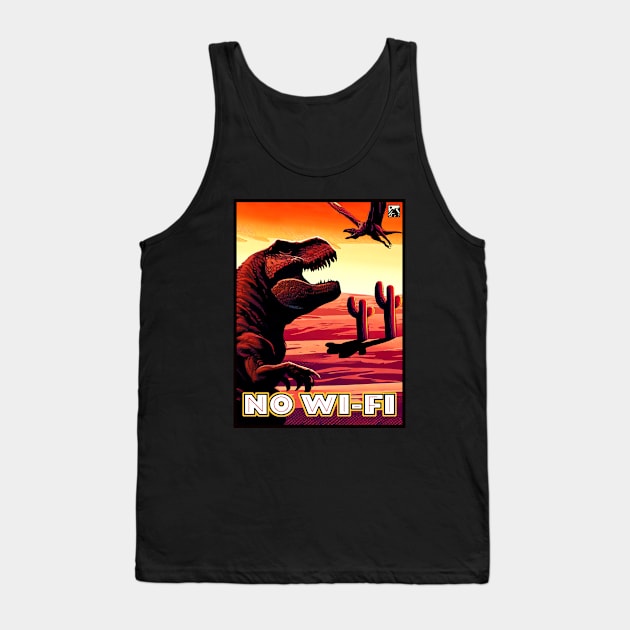 No Internet Dinosaur Tank Top by cloudlanddesigns